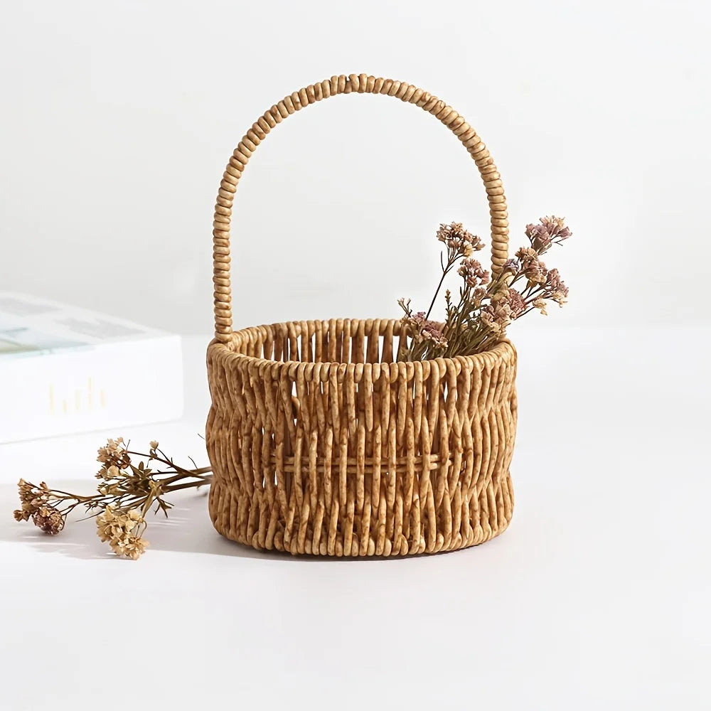 Mini paniers ronds en rotin tressé