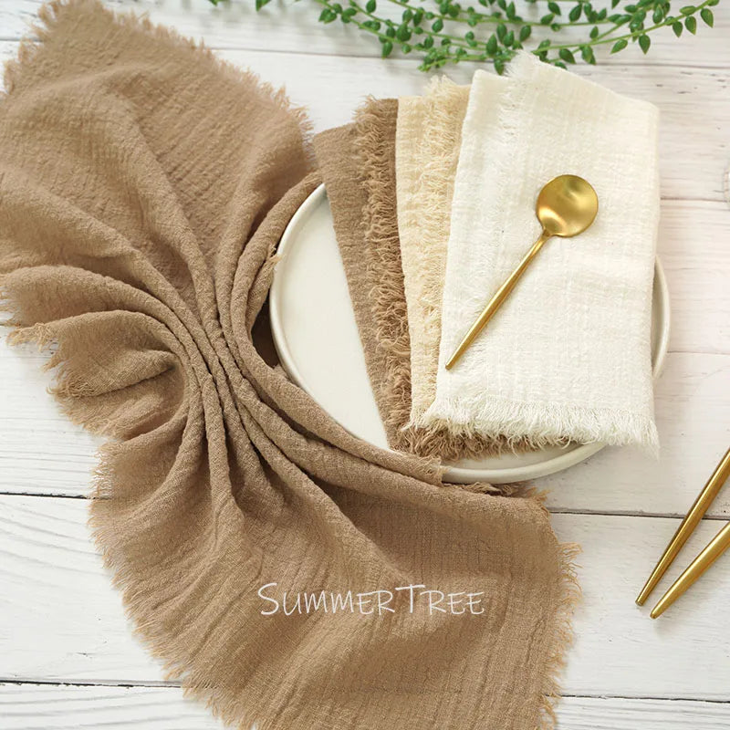 Lot de douze serviettes de table en gaze de coton