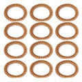 Lot de 12 ronds de serviette en rotin tressé