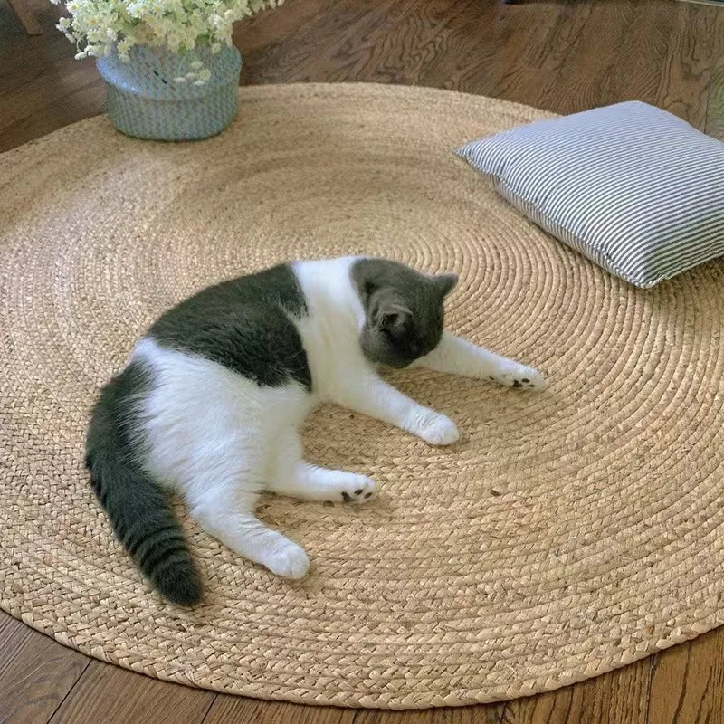 Tapis en jonc tressé à la main