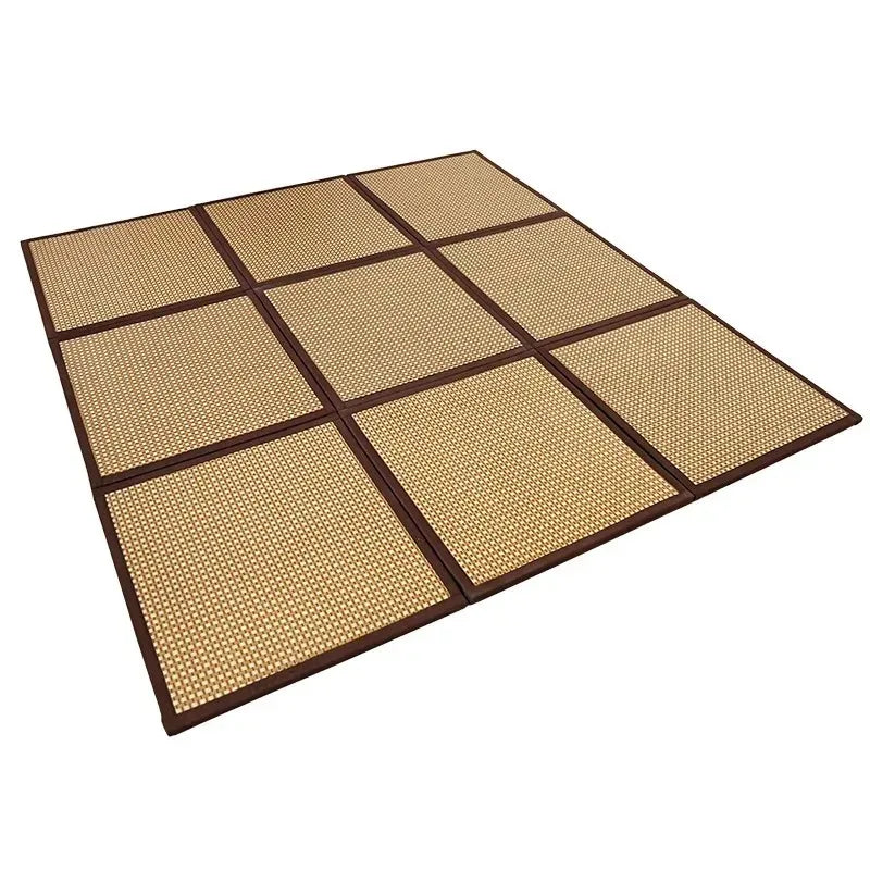 Tapis de sol modulable en rotin tressé épaisseur 2 cm