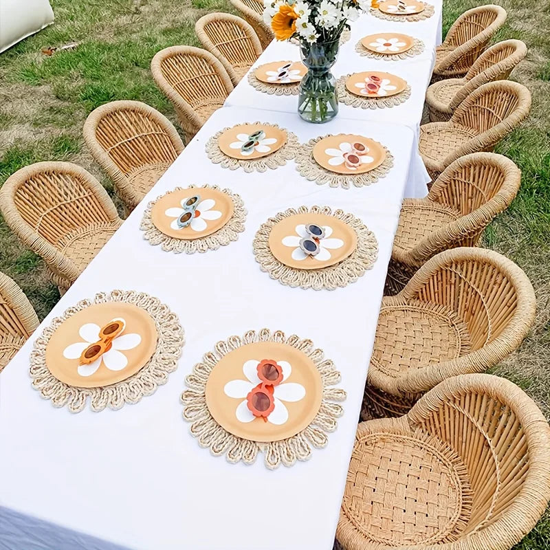 Set de table rond en rotin tressé 30 cm