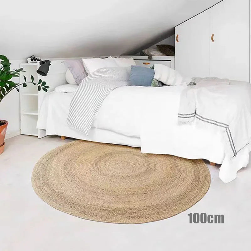 Tapis en jonc tressé à la main