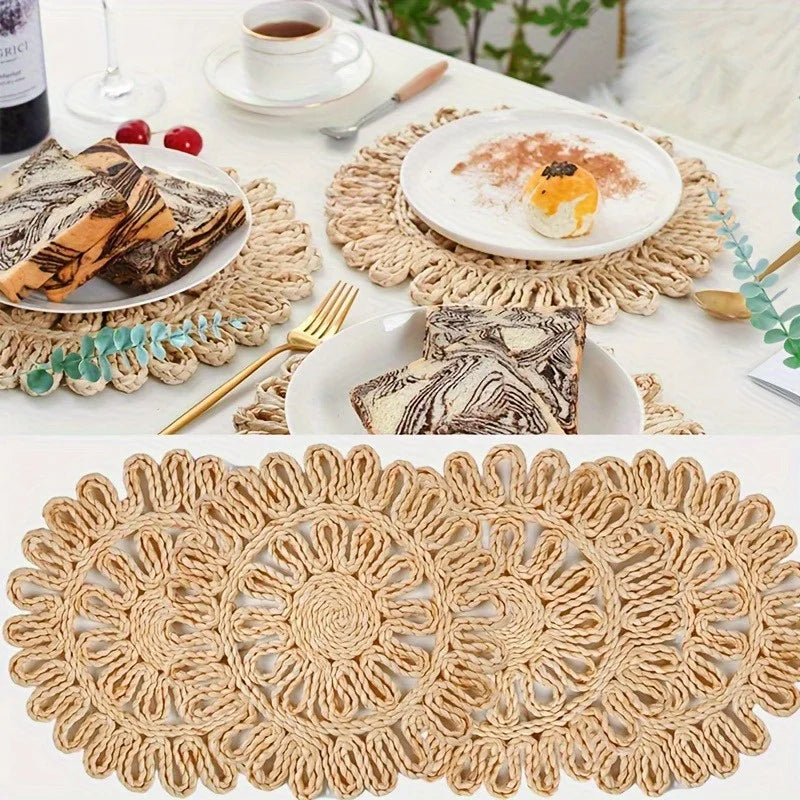 Set de table rond en rotin tressé de 30 cm
