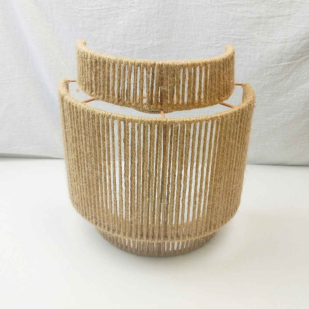 Abat-jour en jute tressé à 3 niveaux