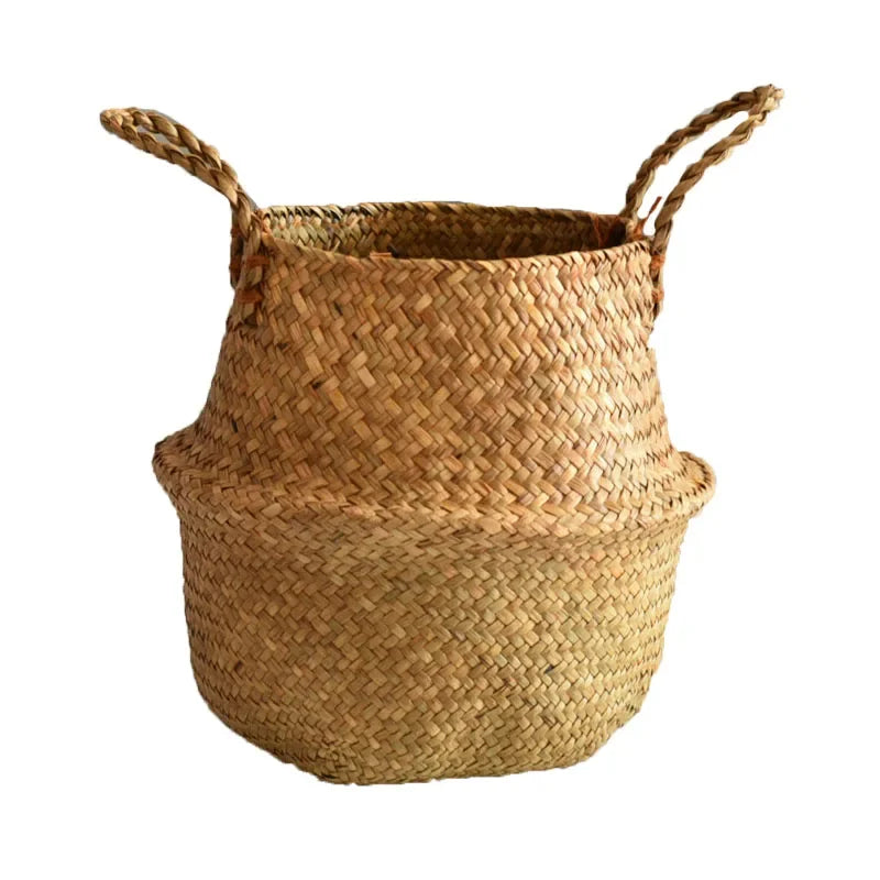 Panier en jonc de mer tressé