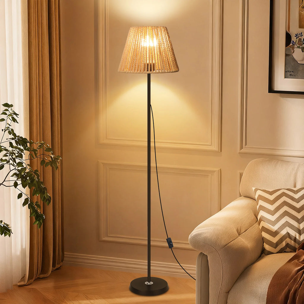 Lampadaire 140 cm à abat-jour en corde tressée