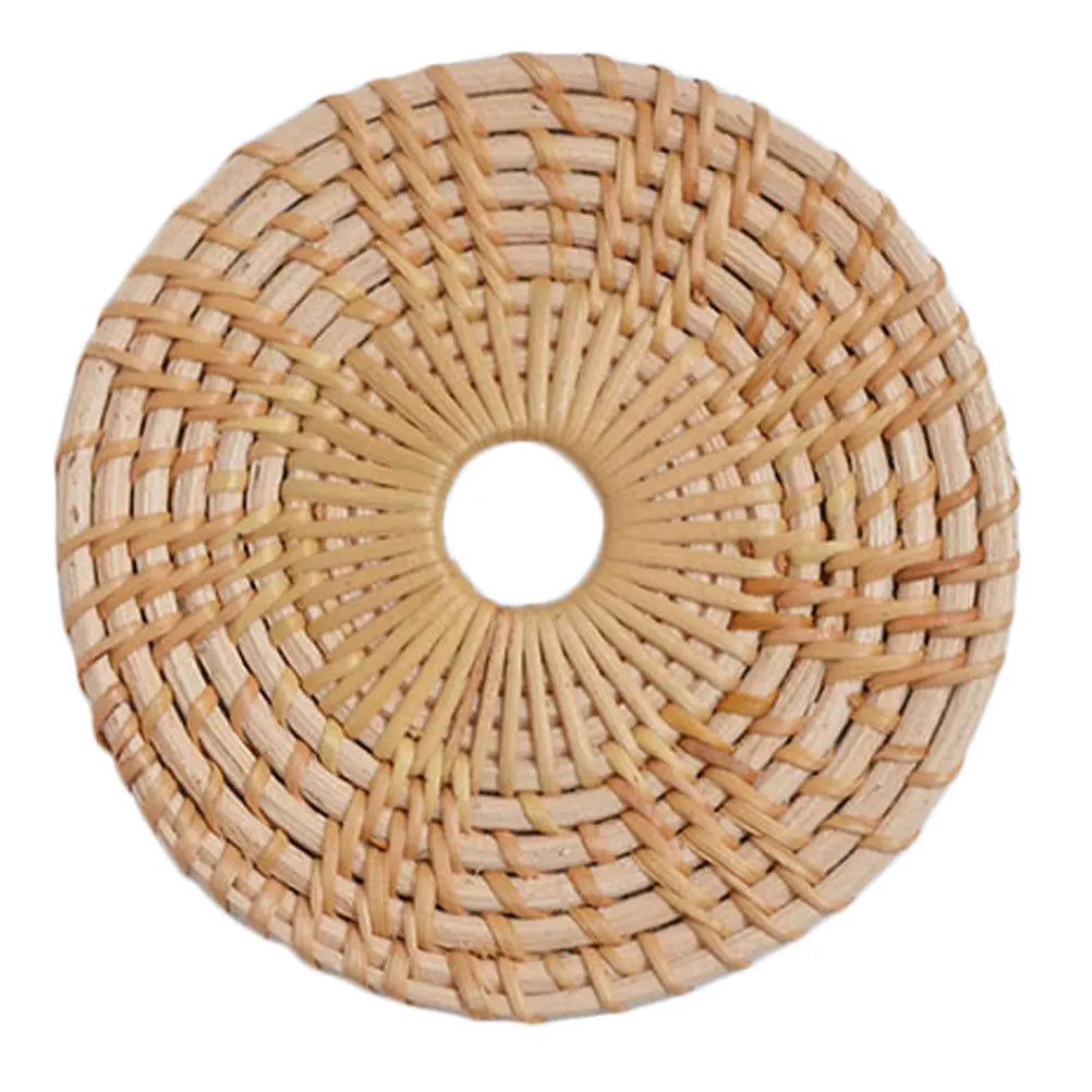 Lot de 8 sets de table en rotin tressé motif fleur