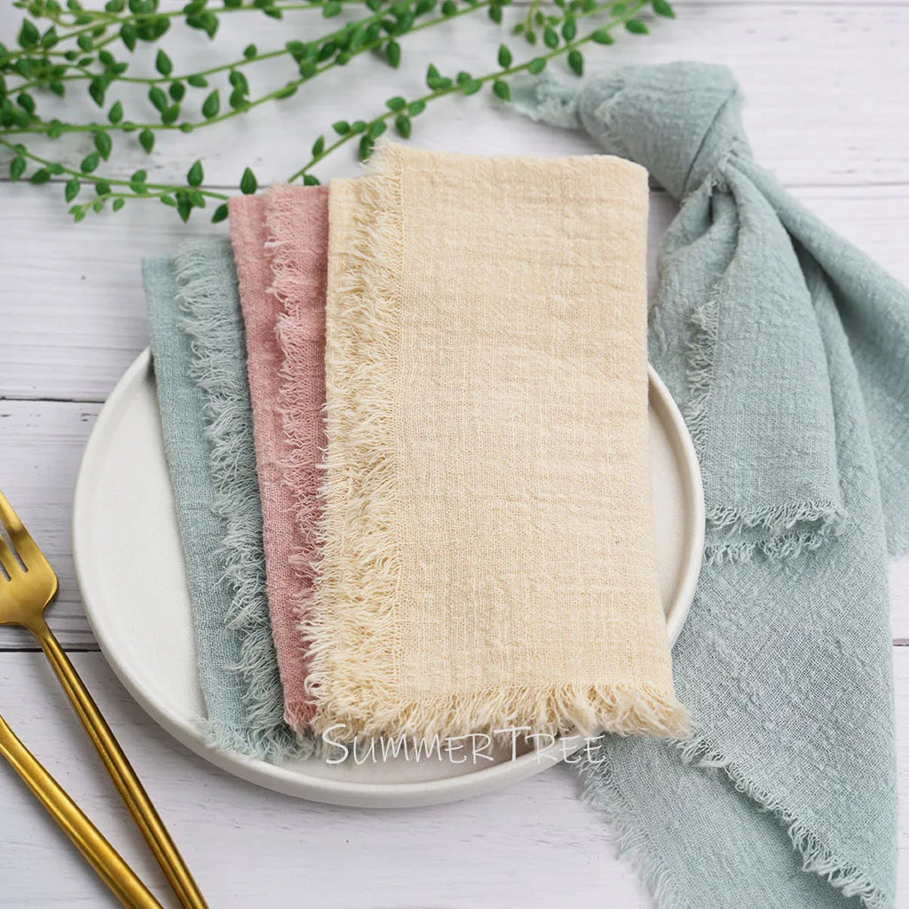 Lot de 12 serviettes en gaze de coton 41×41 cm