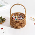 Mini paniers ronds en rotin tressé pour rangement d'étagère