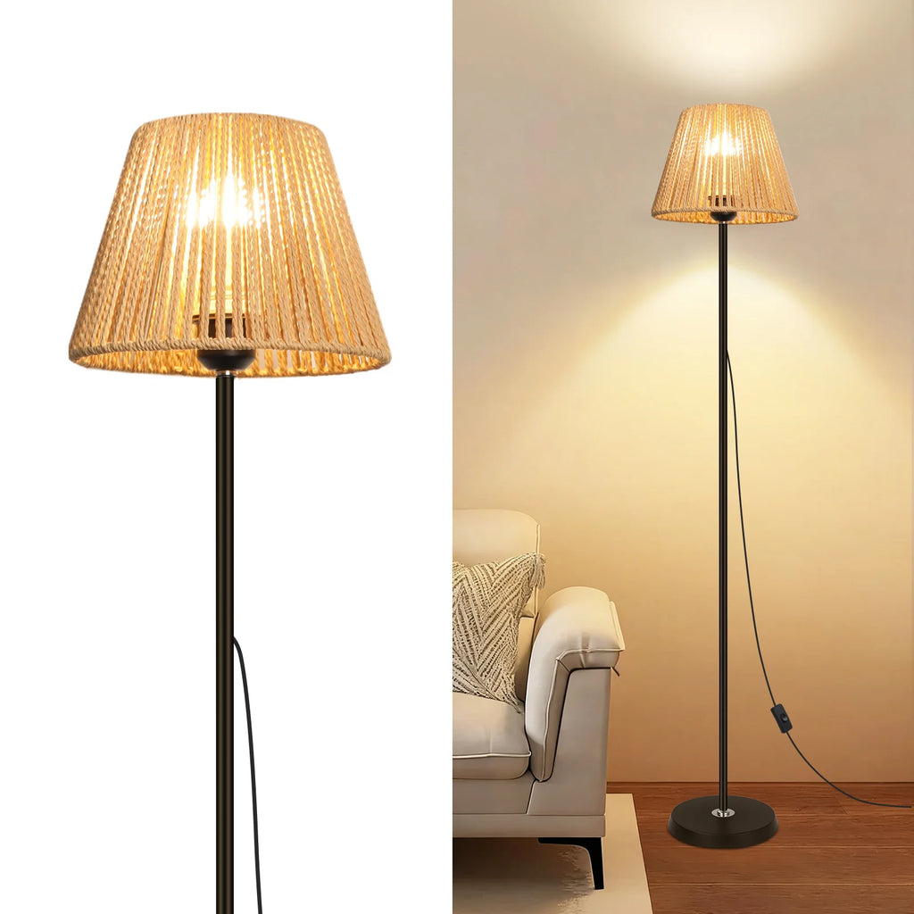 Lampadaire 140 cm à abat-jour en corde tressée