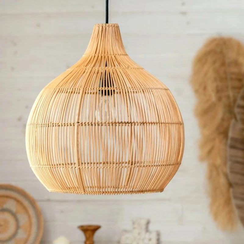 Suspension design en rotin tressé main 50 ou 60 cm
