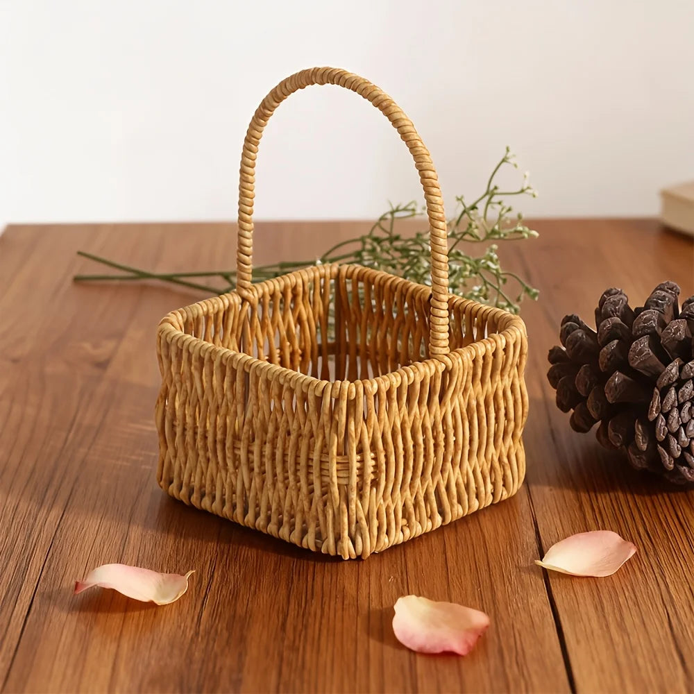 Mini paniers ronds en rotin tressé