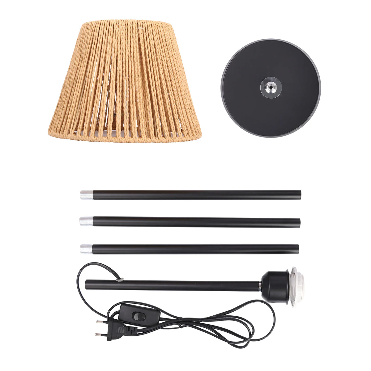 Lampadaire 140 cm à abat-jour en corde tressée