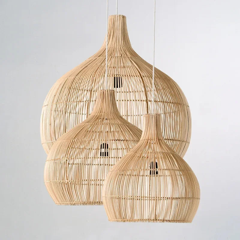 Suspension design en rotin tressé main 50 ou 60 cm
