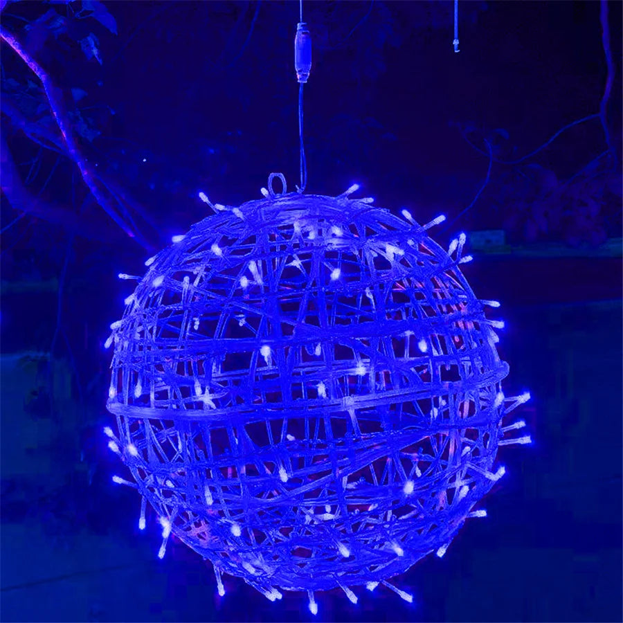 Guirlande lumineuse à boules de rotin tressé