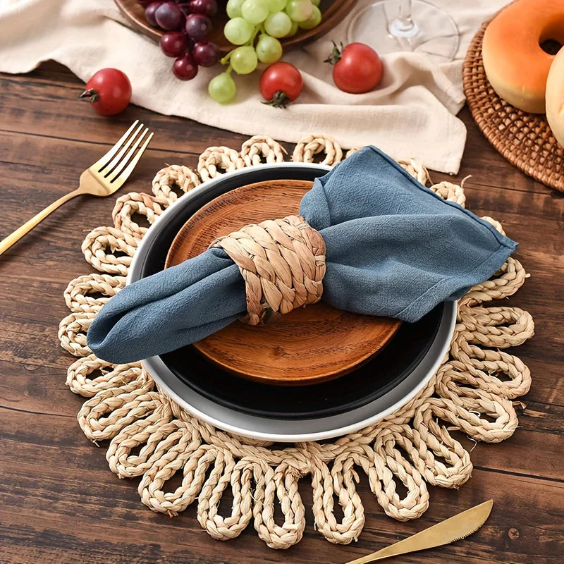 Set de table rond en rotin tressé 30 cm