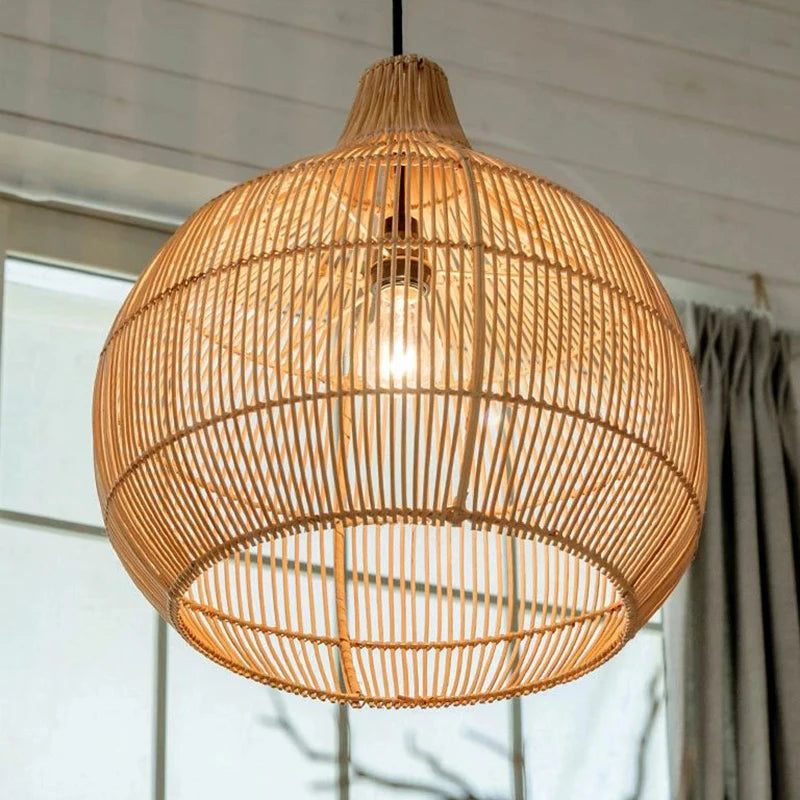 Suspension design en rotin tressé main 50 ou 60 cm