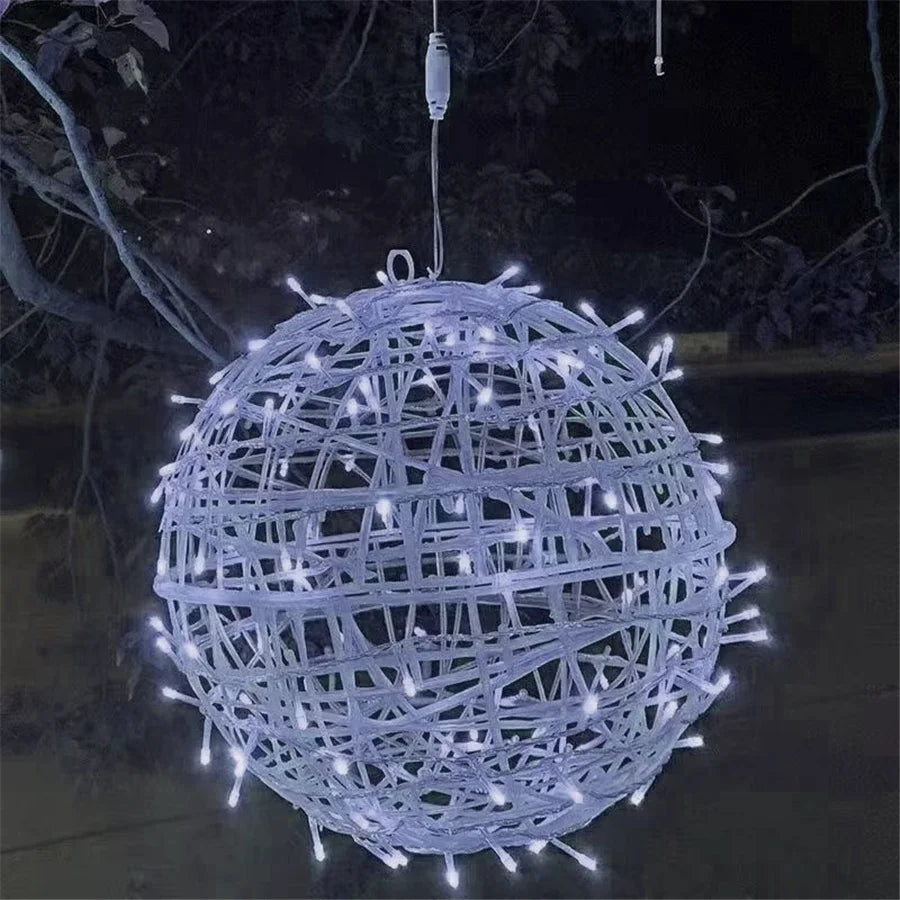 Guirlande lumineuse à boules de rotin tressé