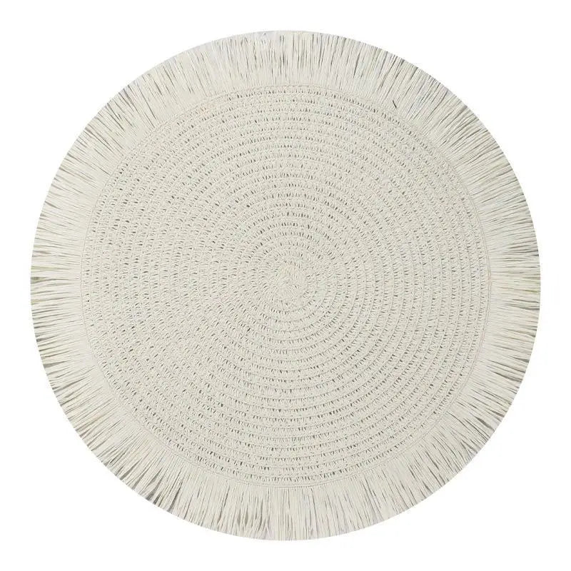 Set de table rond à franges tressé main