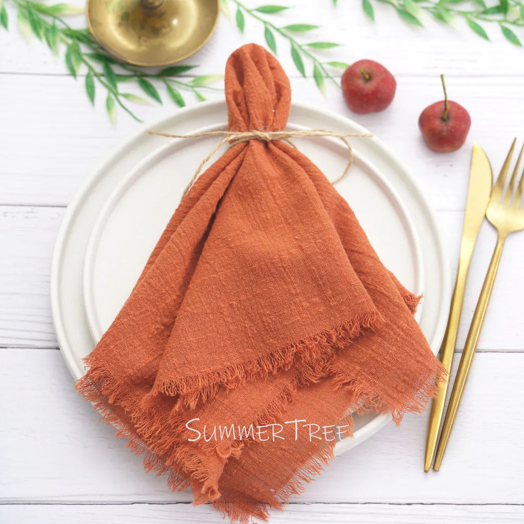 Lot de 12 serviettes en gaze de coton 41×41 cm